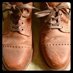 FRYE brown Real Leather Oxfords size 10